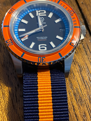 Seaborne 20mm Blue Orange Stripe Nylon Pass-Through Strap